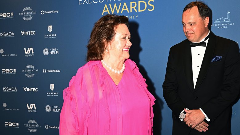 Gina Rinehart and Hancock Iron Ore chief executive Gerhard Veldsman.