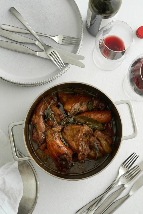 Image for article: Wild rabbit braise with Amaro Montenegro, juniper berries and fennel seeds