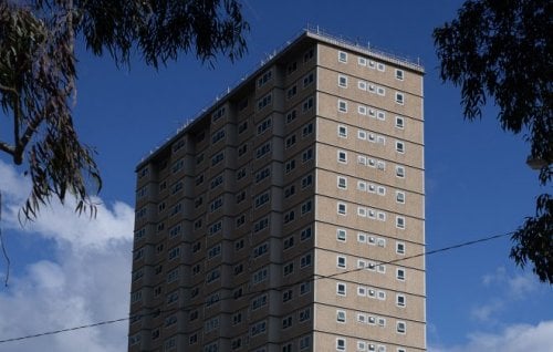 One of Melbourne’s public housing towers in Flemington earmarked for demolition.