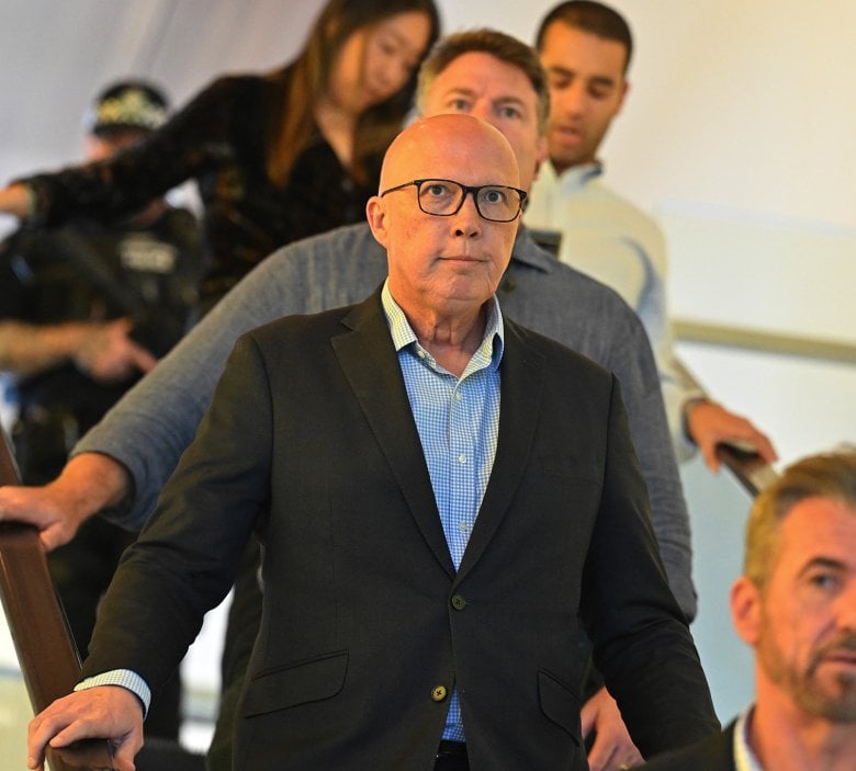 Peter Dutton arrives at Canberra Airport on Wednesday.