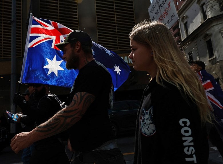 Marchers in Melbourne’s National Day of Action rally last weekend.