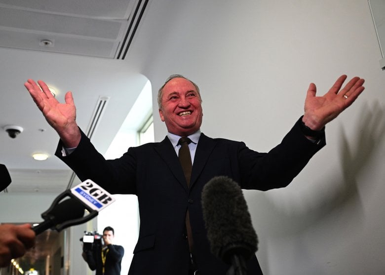 Barnaby Joyce in the press gallery at Parliament House last month.