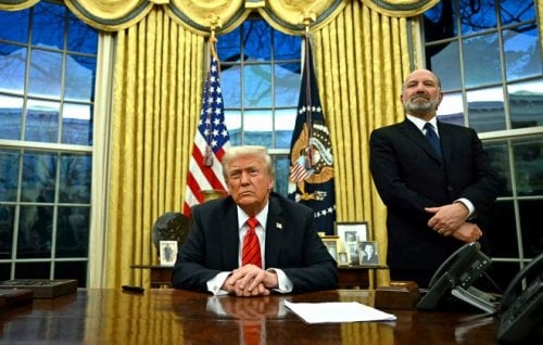 Donald Trump in the Oval Office.