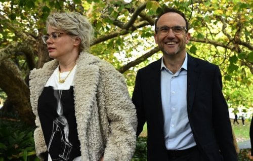 Adam Bandt with partner Claudia Perkins.
