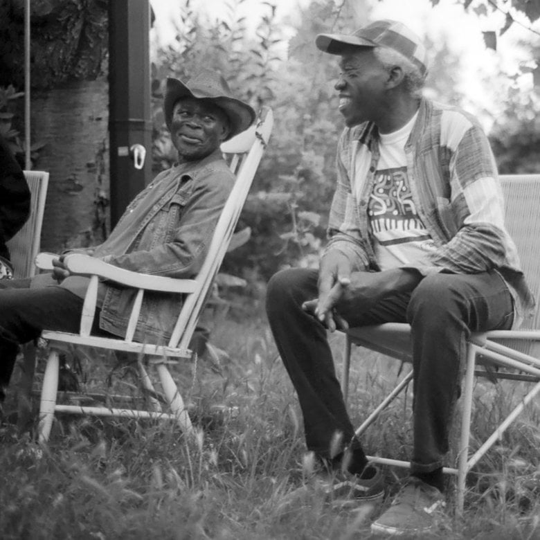 Jagari Chanda (left) and Patrick Mwondela, of the Zamrock band WITCH.