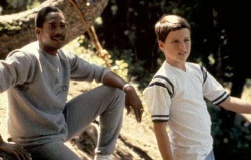 Alex English and Joshua Zuehlke in a scene from Amazing Grace and Chuck. 