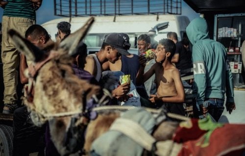 Image for article: Mayhem erupts as desperate Gazans try to access aid centre 